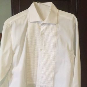 White dress shirt with pleats